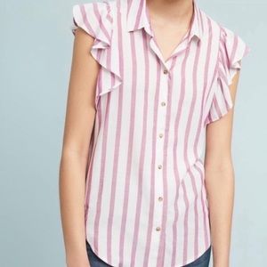 Anthropologie Maeve stripe button down size small